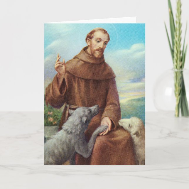Carte St Francis d'amoureux des animaux d'Assisi (Devant)