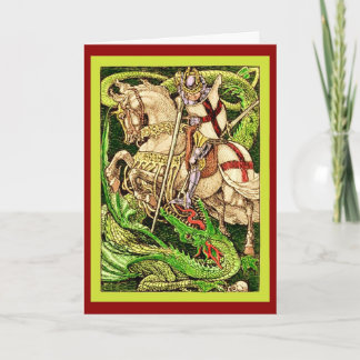 Carte St. George et le Dragon ~ Art Nouveau Vintage