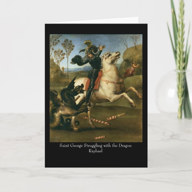 Carte St George luttant avec le dragon C de salutation (Devant)