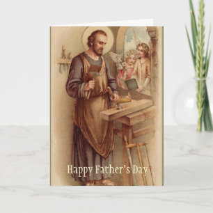 Carte St. Joseph  FÊTE DES PÈRES Anges Outils