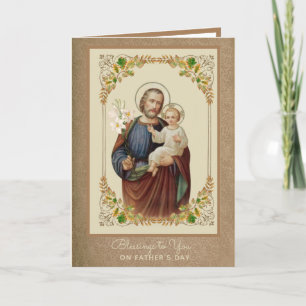 Carte St. Joseph Jésus Fête des Pères Catholique Religie