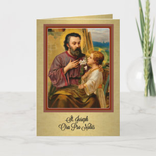 Carte St. Joseph Jésus Religieux Vintage catholique