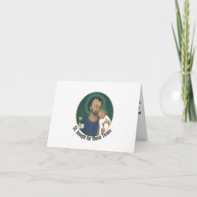 Carte St. Joseph pour ces temps (Devant)