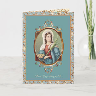 Carte St. Lucy Lucia Religieux Vintage Patron Eyes