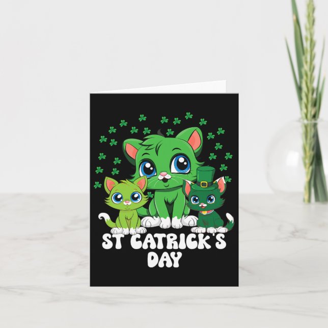 Carte St patrick Catricks Day Chats Green Saint Pattys (Devant)