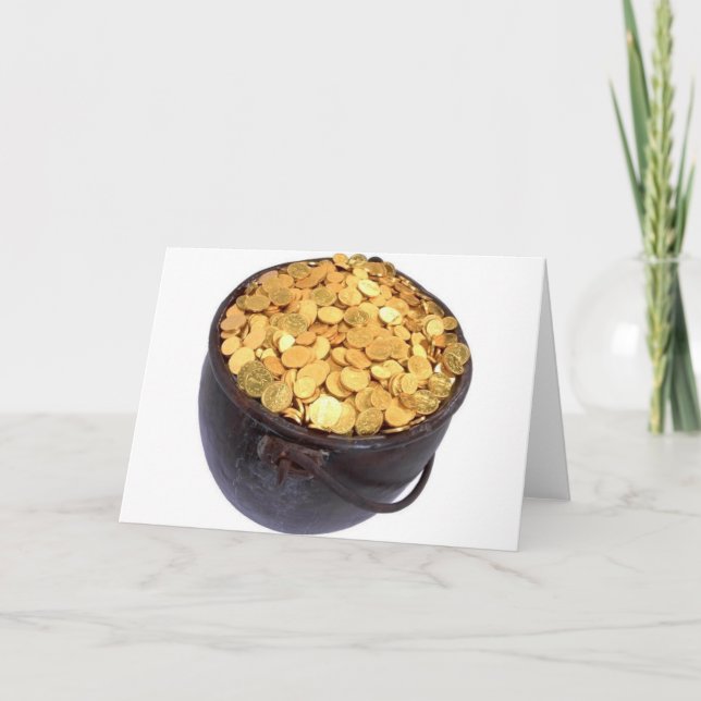 Carte St Patrick et - pot d'or (Devant)