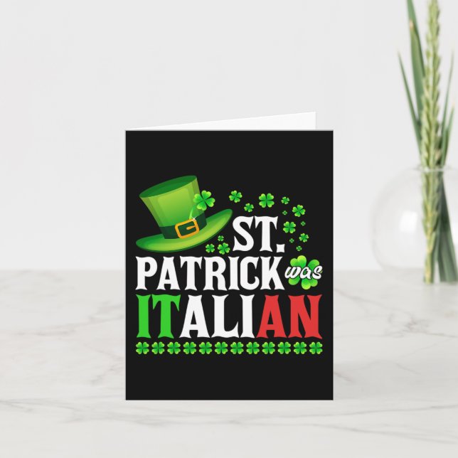 Carte St Patrick était italien St Patrick's Day Chapeau  (Devant)