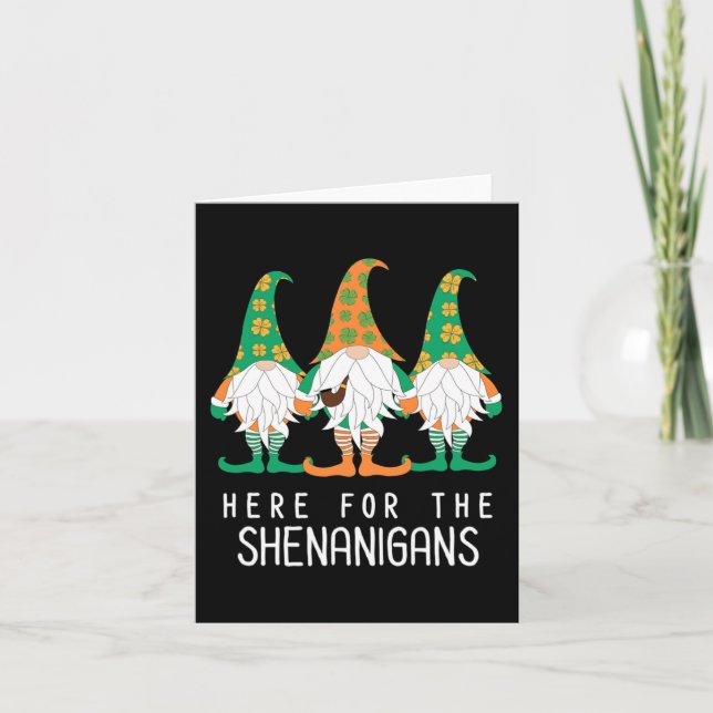 Carte St Patrick Gnome Irlandais Day Shenanigan Leprecha (Devant)