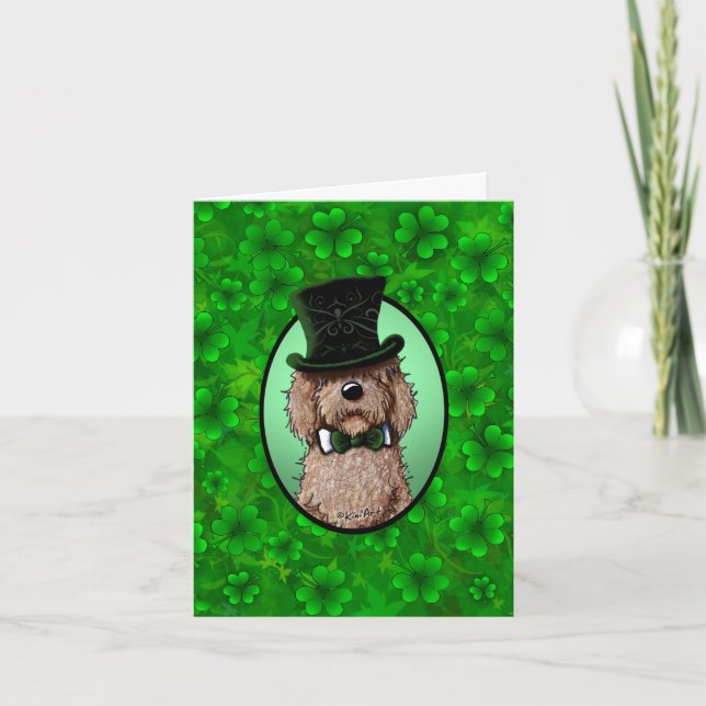 Carte St. Patrick Goldendoodle (Devant)
