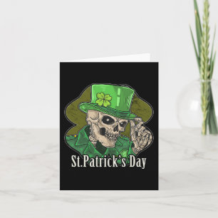 Carte St. Patrick Jour Squelette Trèfle Amusant Sarcasti