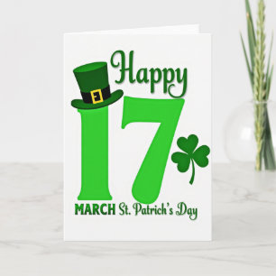 Carte St Patrick modèle Vert 17