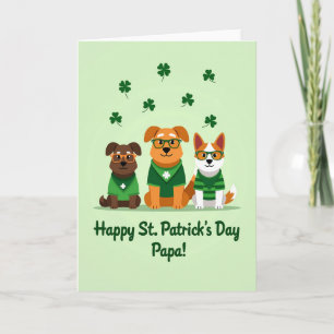 Carte St Patrick motif chien vert