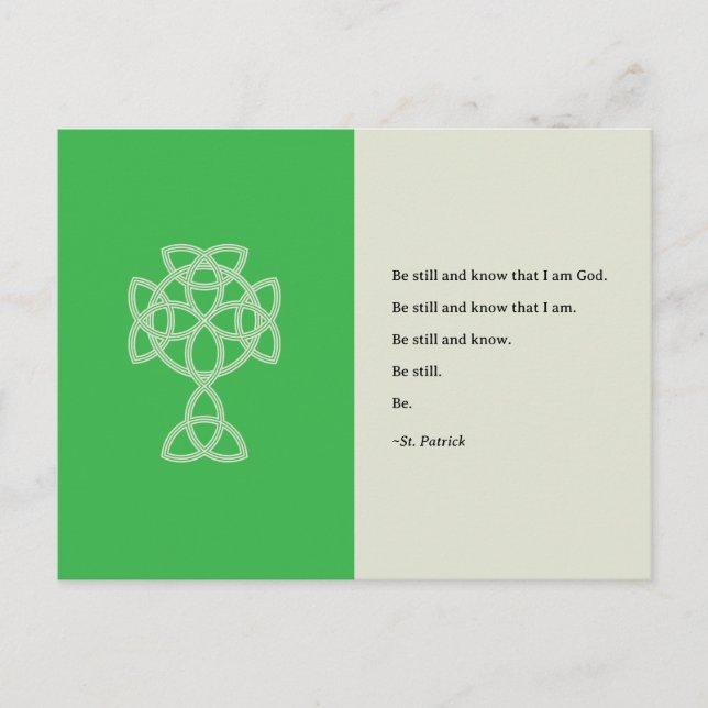 Carte St. Patrick’s Day Croix Celtique | Citation  (Devant)