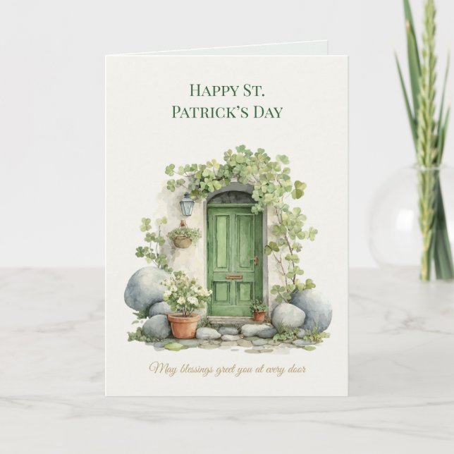 Carte St Patrick’s Day Irish Luck Shamrock Greeting Card (Devant)