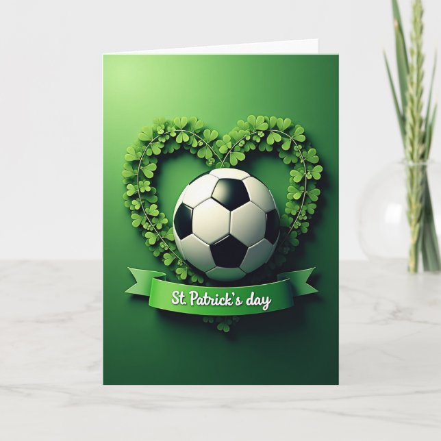 Carte St Patrick Shamrock de Football (Devant)