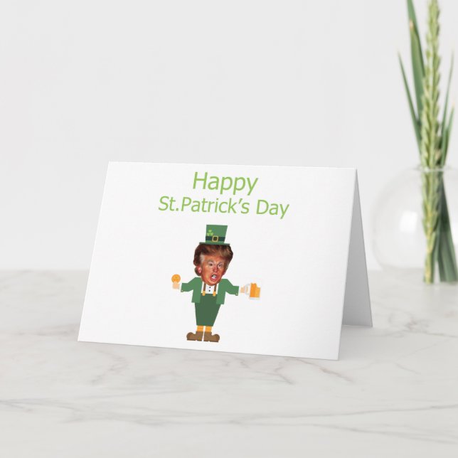 Carte st patrick trump leprechaun (Devant)