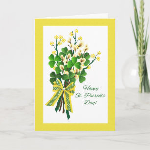 Carte St. Patrick's Day avec Shamrock et bouquet de prin