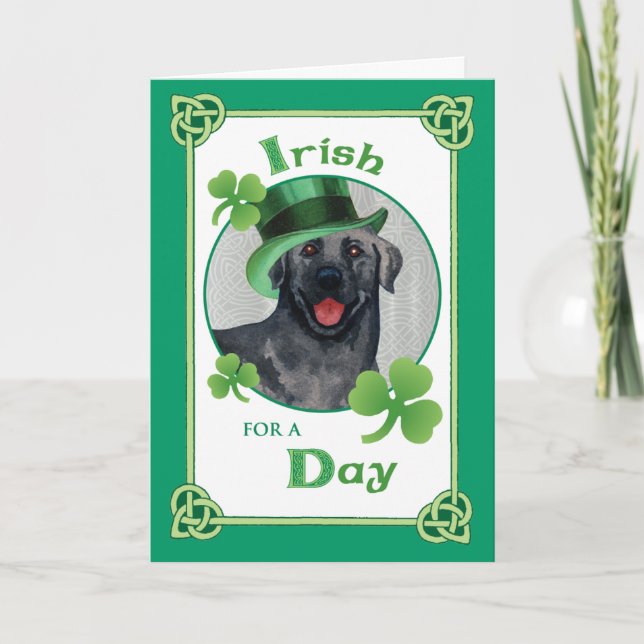 Carte St. Patrick's Day Black Lab (Devant)