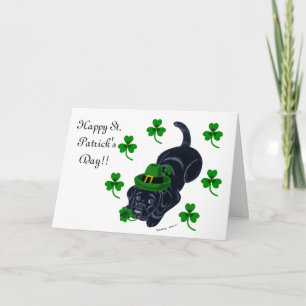 Carte St. Patrick's Day Black Labrador Puppy