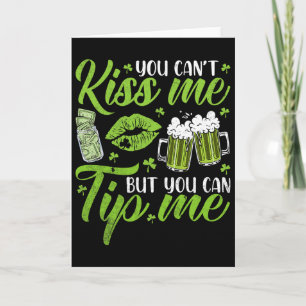 Carte St Patricks Day Chanceux Shamrock Serveuse Rtender