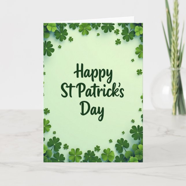 Carte St Patricks Day Clover Card (Devant)