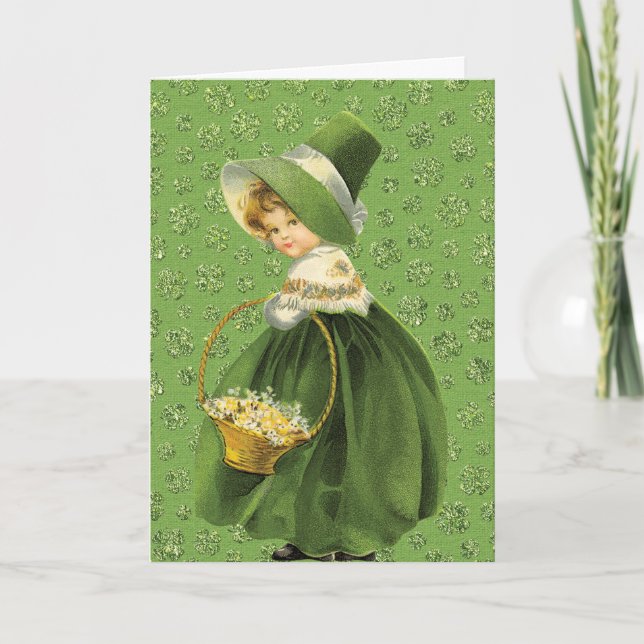 Carte St Patrick's Day Clover Leaf Greeting Card (Devant)