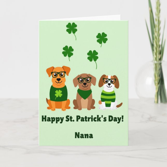 Carte St Patricks Day Dogs Nana Card (Devant)