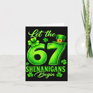 Carte St patrick's day drôle six sept mème 67 6 7 garçon
