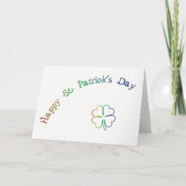Carte St. Patrick's Day Irish Blessing Poem-Rainbow (Devant)
