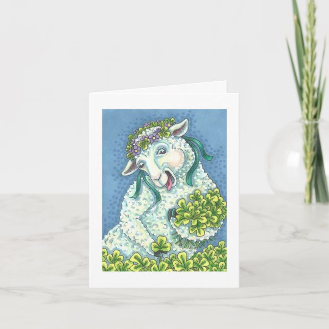 CARTE ST. PATRICK'S DAY IRISH EWE GREETING NOTE CARD B (Devant)