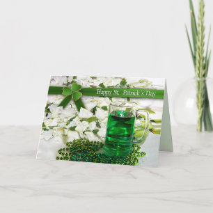 Carte St. Patrick's Day - Mug with Green beverage -Beads