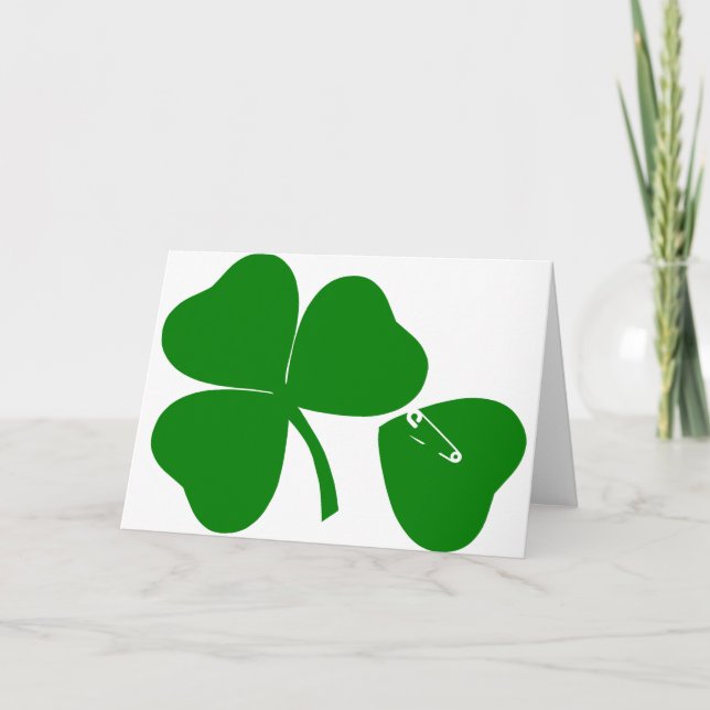 Carte St Patrick's Day - Obtenez de la chance 3 + 1 feui (Devant)