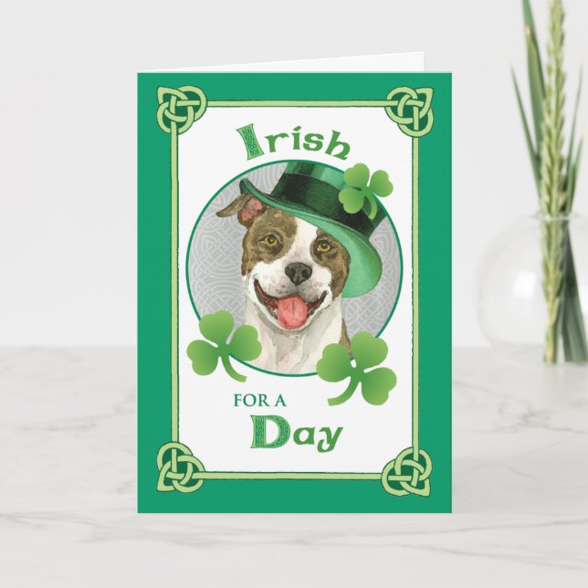 Carte St. Patrick's Day Pit Bull (Devant)