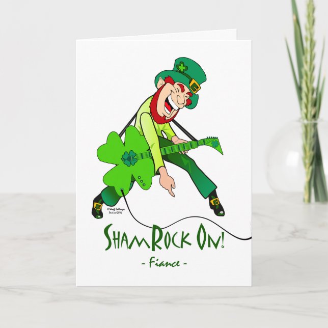 Carte St. Patrick's Day pour un Rock Star Fiance, Guitar (Devant)