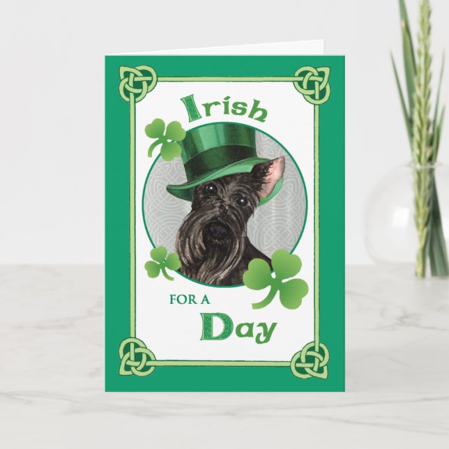 Carte St. Patrick's Day Scottish Terrier (Devant)