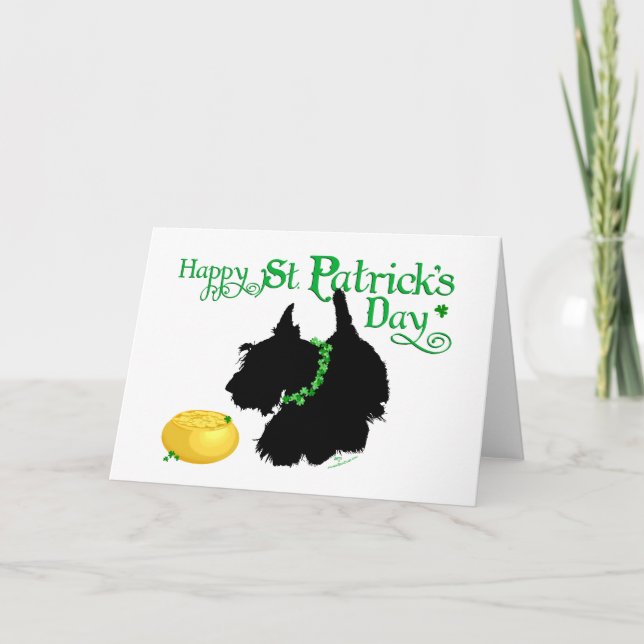 Carte St Patrick's Day Scottish Terrier (Devant)