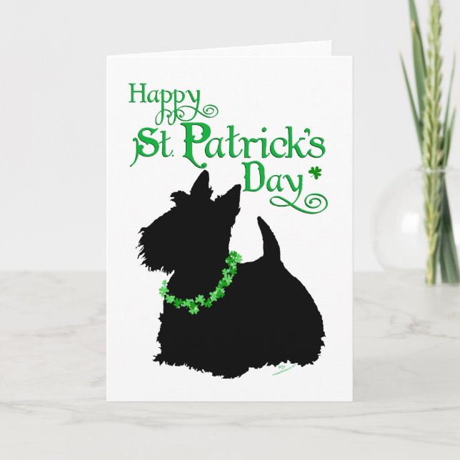 Carte St Patrick's Day Scottish Terrier (Devant)