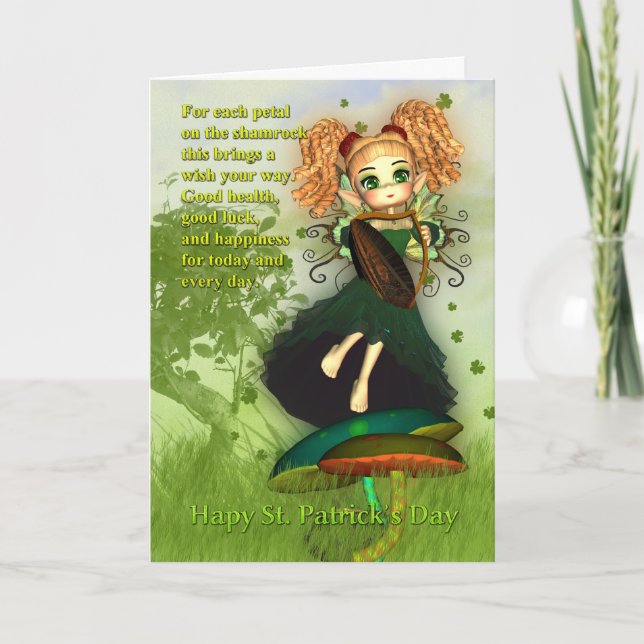 Carte St. Patrick's Day - Shamrock Irish Fairy (Devant)