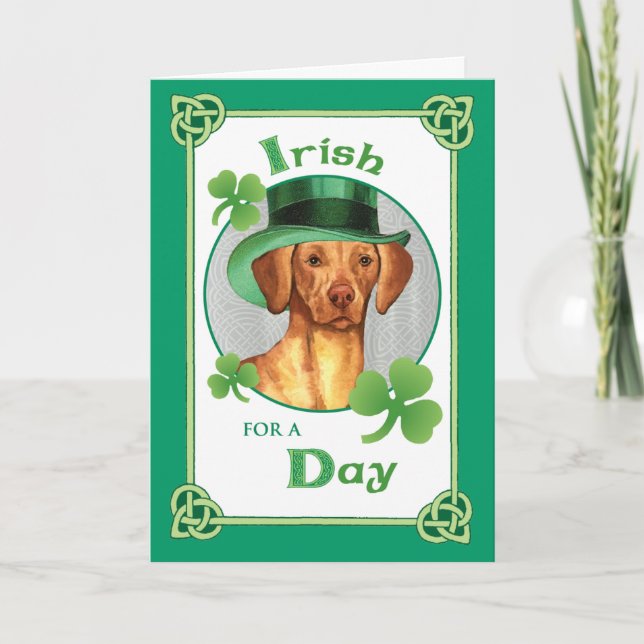 Carte St. Patrick's Day Vizsla (Devant)