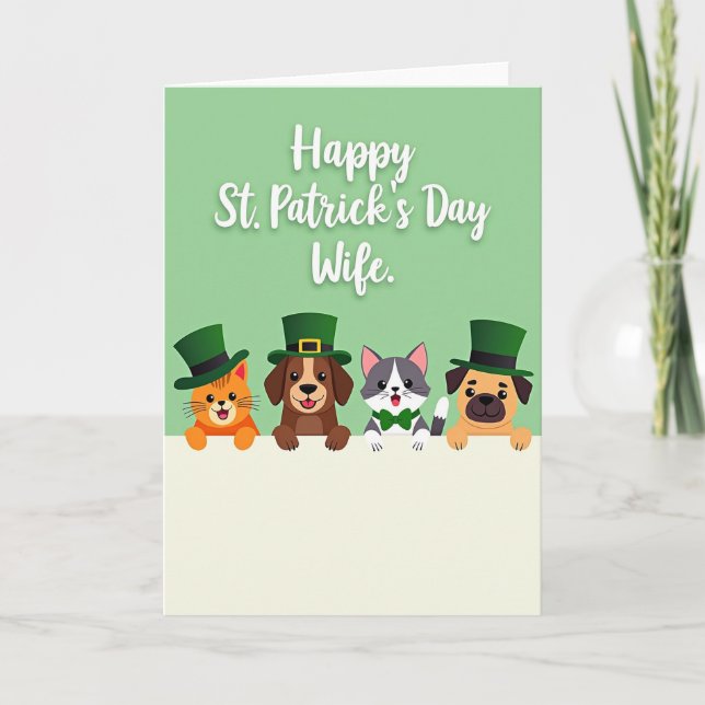 Carte St Patricks Day Wife Animal Card (Devant)