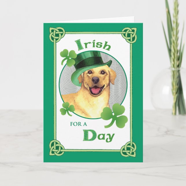 Carte St. Patrick's Day Yellow Lab (Devant)