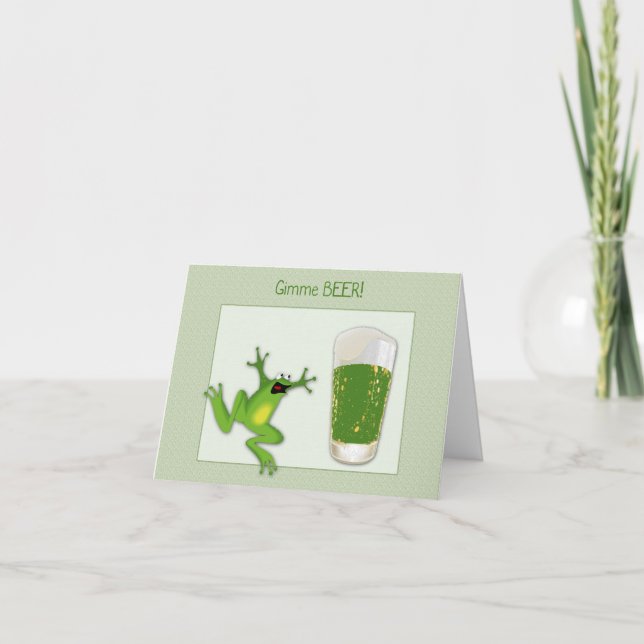 Carte St. Patrick's Green Beer and Frog (Devant)