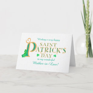 Carte St Patrick's Greeting Mother in Law Shamrocks