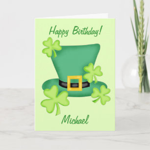 Carte St. Patrick's Happy Birthday Name Personnalisé