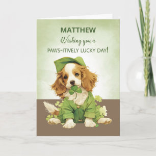 Carte St. Patricks Jour mignon Chien Chien Chien Chien C
