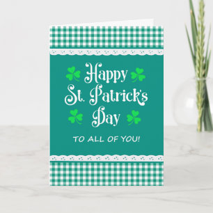 Carte St Patrick's To All You Shamrock Green Checks