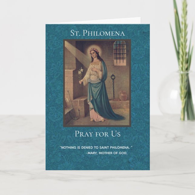 Carte St Philomena Puissante Prière Novena (Devant)