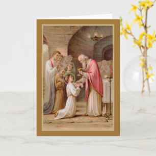Carte St Tarcisius recevant l'Eucharistie (BL 02) Vierge