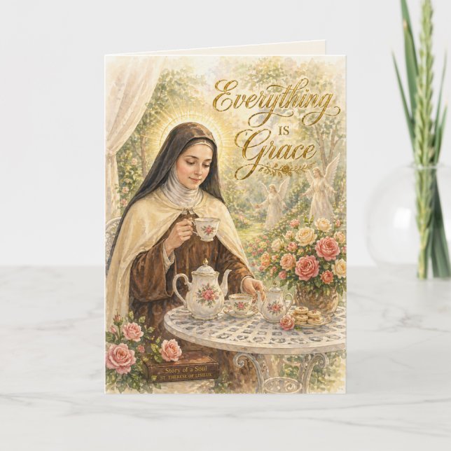 Carte St Therese Everything is Grace Catholic  (Devant)