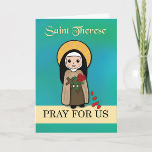 Carte St Therese Lisieux Priez pour nous Simple catholiq